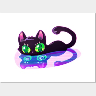 Cat with hypnosis eyes Posters and Art